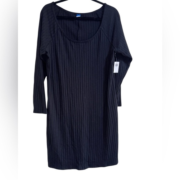 Old Navy Dresses & Skirts - Old Navy Black Ribbed Long Sleeve Dress 2X NWT